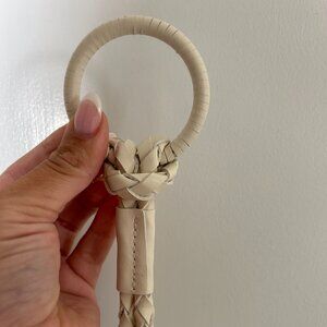 LANE BRYANT WHITE LEATHER DOUBLE ROPE BELT